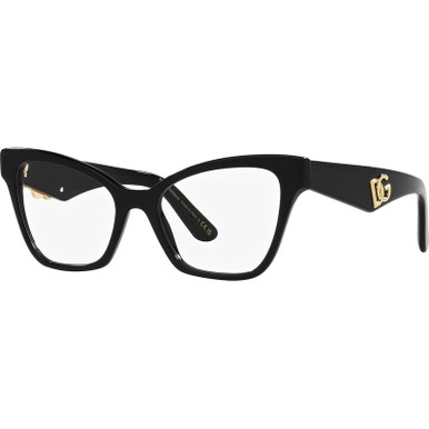 Dolce &amp; Gabbana Glasses DG3369, Black/Clear Lenses 52 Eye Size