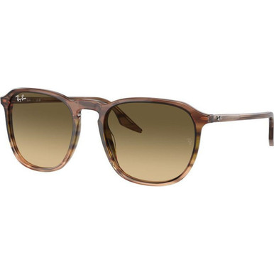 Ray-Ban RB2203 - Striped Brown and Green/Vintage Brown Glass Lenses 52 Eye Size