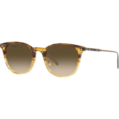 Oliver Peoples Gerardo V5482S, Canarywood and Antique Gold/Brown Gradient Photochromic Glass Lenses