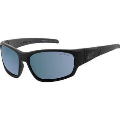 Snapper - Satin Black/Ice Blue Mirror Polarised Lenses