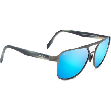 Maui Jim 2nd Reef - Brushed Dark Gunmetal/Blue Hawaii Polarised Glass Lenses