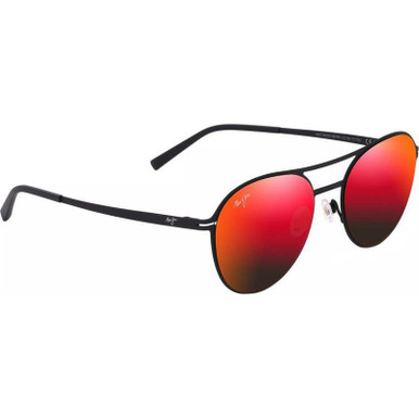 Maui Jim Half Moon - Matte Black/Hawaii Lava Polarised Lenses