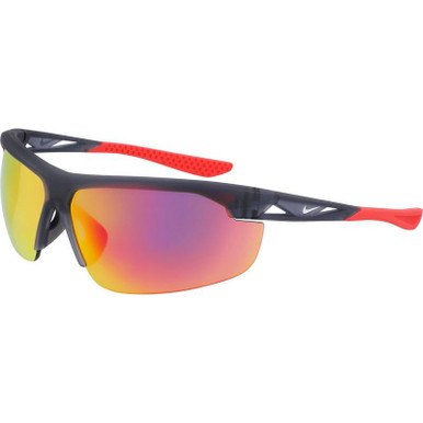 Windtrack - Matte Dark Grey/Red Mirror Lenses