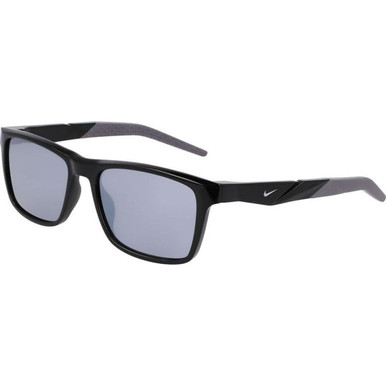 Nike Radeon - Matte Black/Silver Flash Lenses