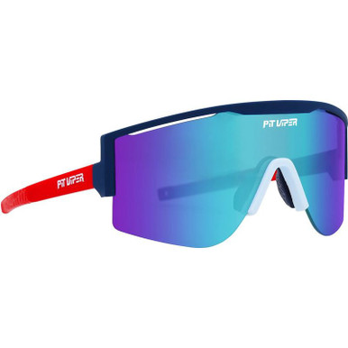 Pit Viper The Try Hards, Basketball Team Navy and Red/Blue Mirror Lenses