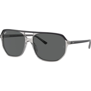 Ray-Ban Bill One RB2205, Dark Grey on Transparent Grey/Dark Grey Glass Lenses 60 Eye Size