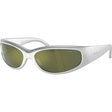Arnette Catfish AN4302 - Metallic Silver/Dark Green Petrol Mirror Lenses 62 Eye Size
