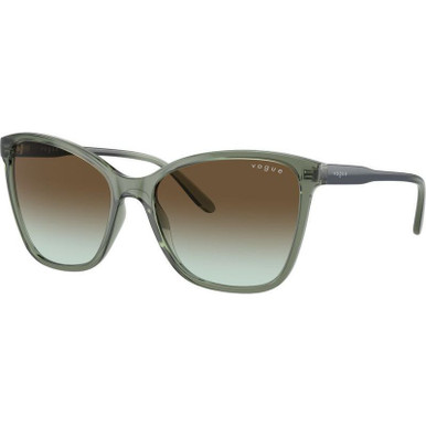 Vogue Eyewear VO5520S, Transparent Mallard Green/Dark Brown Green Gradient Lenses