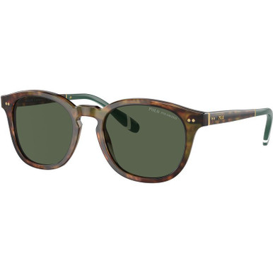 Shiny Brown Tortoise/Bottle Green Polarised Lenses