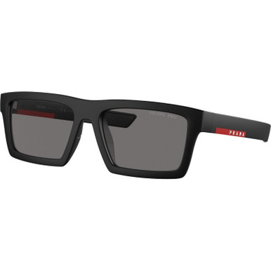 Prada Linea Rossa PS02ZSU, Matte Black/Dark Grey Polarised Lenses 58 Eye Size