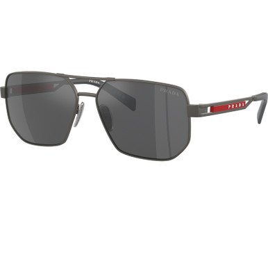 Prada Linea Rossa PS51ZS - Matte Gunmetal/Grey Silver Mirror Lenses