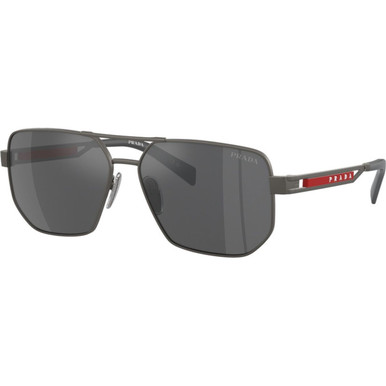 Prada Linea Rossa PS51ZS - Matte Gunmetal/Grey Silver Mirror Lenses