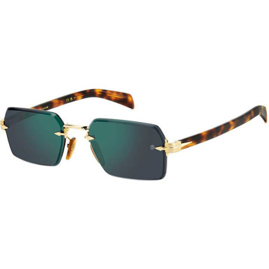David Beckham DB 7109/S - Gold Havana/Green Mirror Lenses