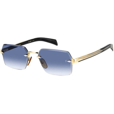 DB 7109/S - Gold Black/Dark Blue Gradient Lenses