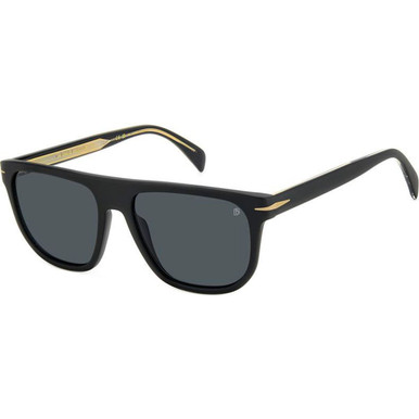 David Beckham DB 7111/S - Matte Black Gold/Grey Lenses