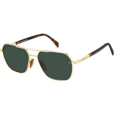 David Beckham DB 1128/G/S - Gold Havana/Green Lenses
