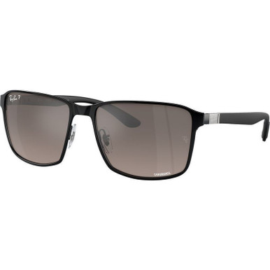 Ray-Ban Chromance RB3721CH - Black on Black/Grey Mirror Polarised Lenses