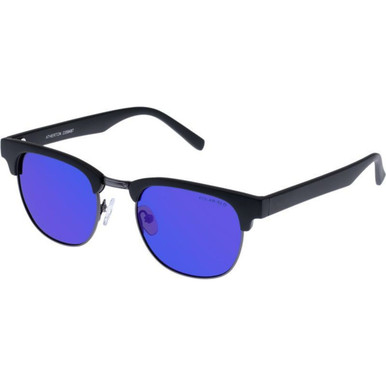 Cancer Council Atherton - Matte Black and Gunmetal/Blue Mirror Polarised Lenses