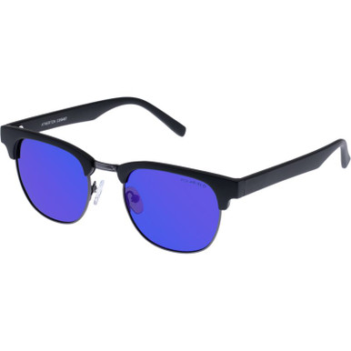 Atherton - Matte Black and Gunmetal/Blue Mirror Polarised Lenses