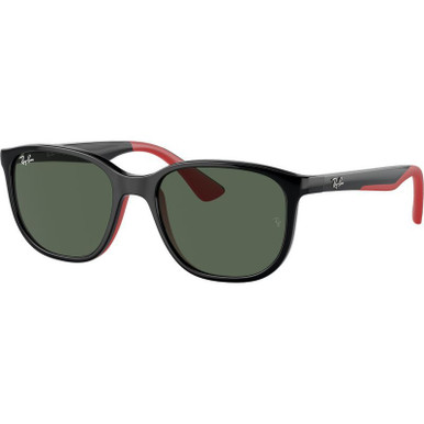 Black on Rubber Red/Dark Green Lenses