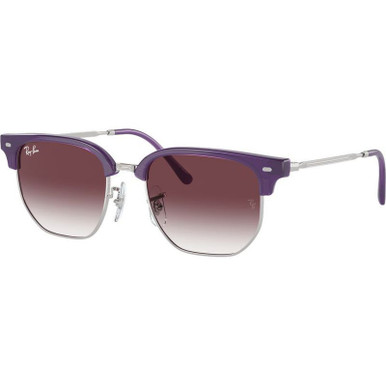 Ray-Ban Junior Junior New Clubmaster 9116S - Opal Violet on Silver/Violet Grey Gradient Lenses