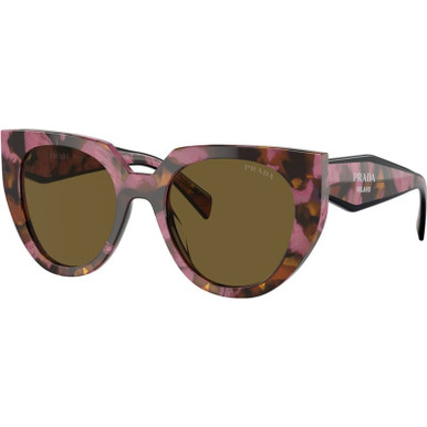 Prada PR14WS, Tortoise Cognac Begonia/Dark Brown Lenses