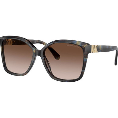 Michael Kors Malia MK2201, Bright Blue Tortoise/Brown Gradient Lenses