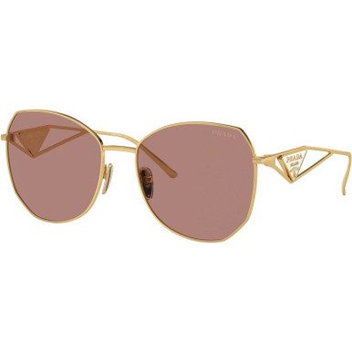 Prada PR57YS, Gold/Light Brown Lenses