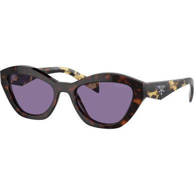 Prada PRA02SF, Havana/Violet Silver Mirror Lenses