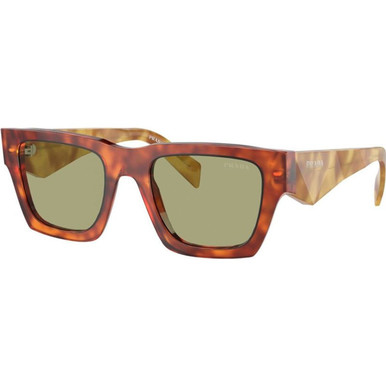 Prada PRA06S, Cognac Tortoise/Green Lenses