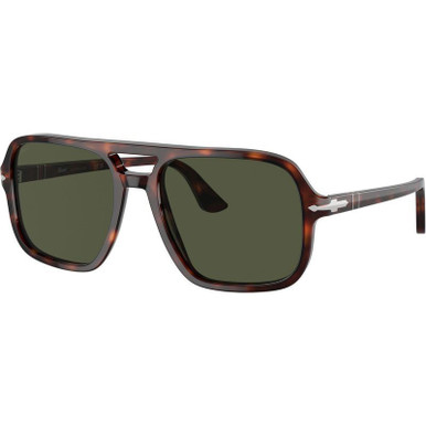 Persol PO3328S - Havana/Green Glass Lenses 55 Eye Size