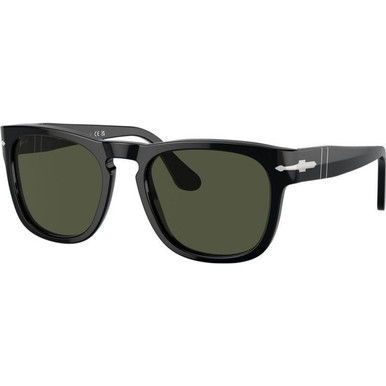 Persol Elio PO3333S - Black/Green Glass Lenses 54 Eye Size