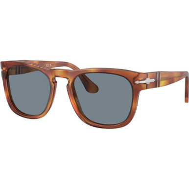 Persol Elio PO3333S - Terra Di Siena/Light Blue Glass Lenses 54 Eye Size