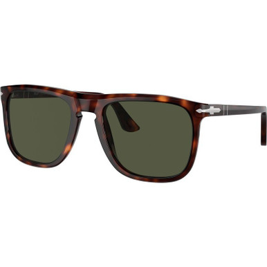 Persol PO3336S, Havana/Green Glass Lenses 57 Eye Size