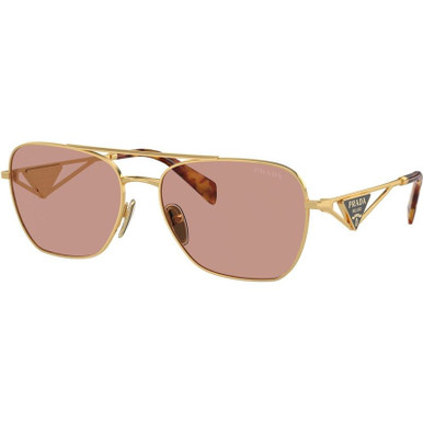 Prada PRA50S, Gold/Dark Violet Lenses