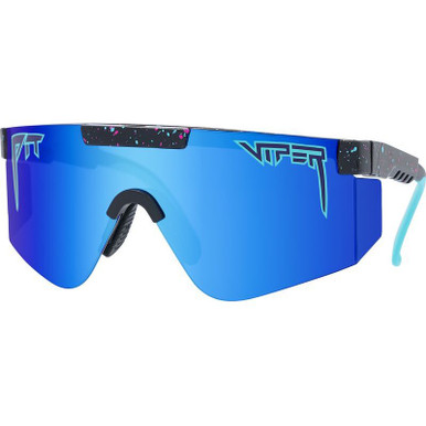 Pit Viper The 2000s, Hail Sagan Blue and Red Splatter/Blue Mirror Lenses