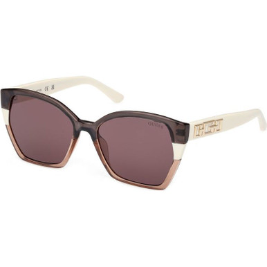 Buy Guess Gradient Wrap-Around Women Sunglasses - (GU7720 57U 00 S |144|  Brown Color Lens) at Amazon.in