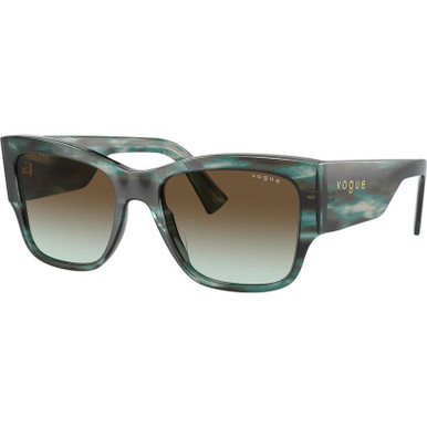 Vogue Eyewear VO5462S, Green Havana/Dark Brown Green Gradient Lenses