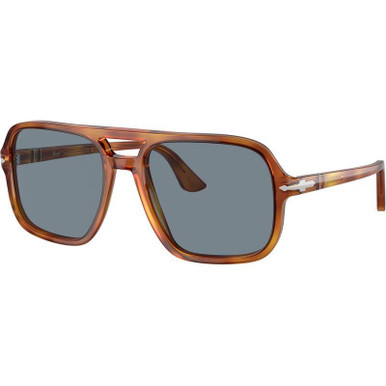 Persol PO3328S - Terra Di Siena/Light Blue Glass Lenses 55 Eye Size