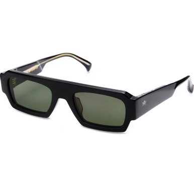 AM Eyewear Howie - Black/Brit Green Lenses