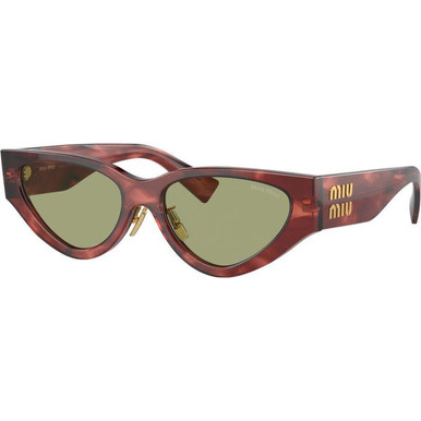 Striped Garnet/Green Mirror Lenses