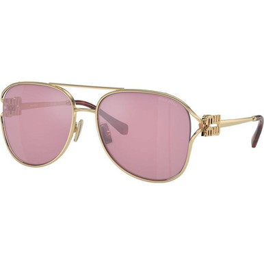 Miu Miu MU52ZS, Pale Gold/Dark Pink Mirror Lenses