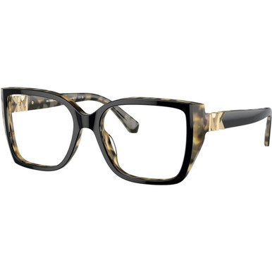 Black and Amber Tortoise/Clear Lenses 54 Eye Size
