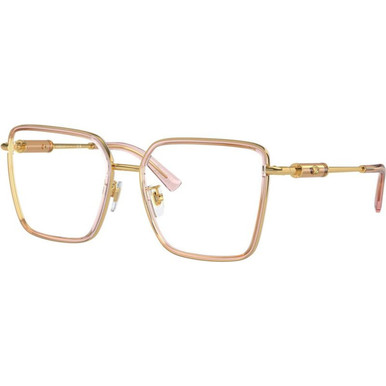 Versace Glasses VE1294D - Transparent Peach/Clear Lenses