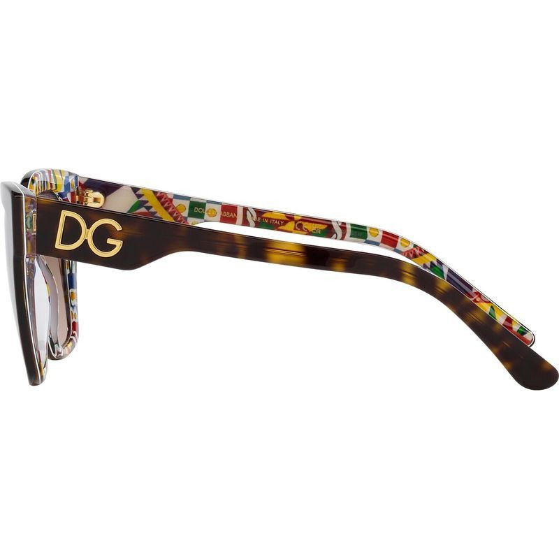 Dolce & Gabbana DG4384 Havana White Barrow/Brown Sunglasses