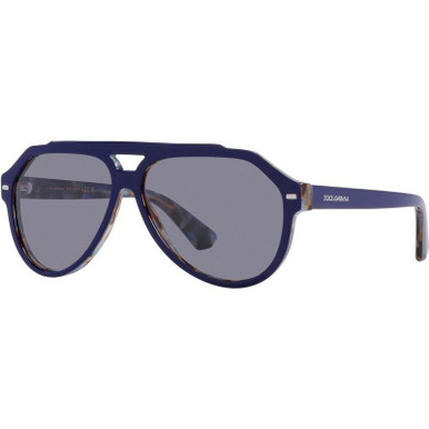 Dolce &amp; Gabbana DG4452F, Blue on Blue Havana/Grey Lenses