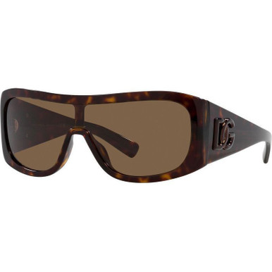 Dolce &amp; Gabbana DG4454, Havana/Dark Brown Lenses