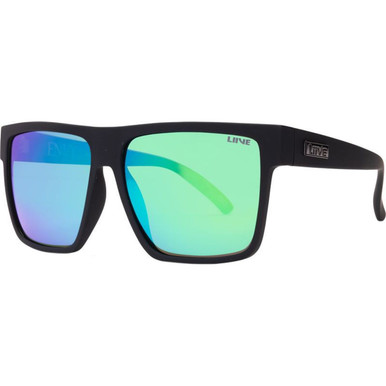 Liive Brooksy Envy - Matte Black Floating/Green Mirror Polarised Lenses