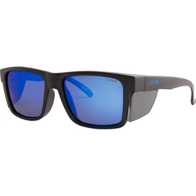 Matte Black/Blue Mirror Polarised Lenses