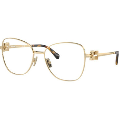 Miu Miu Glasses 50XV, Pale Gold/Clear Lenses 56 Eye Size